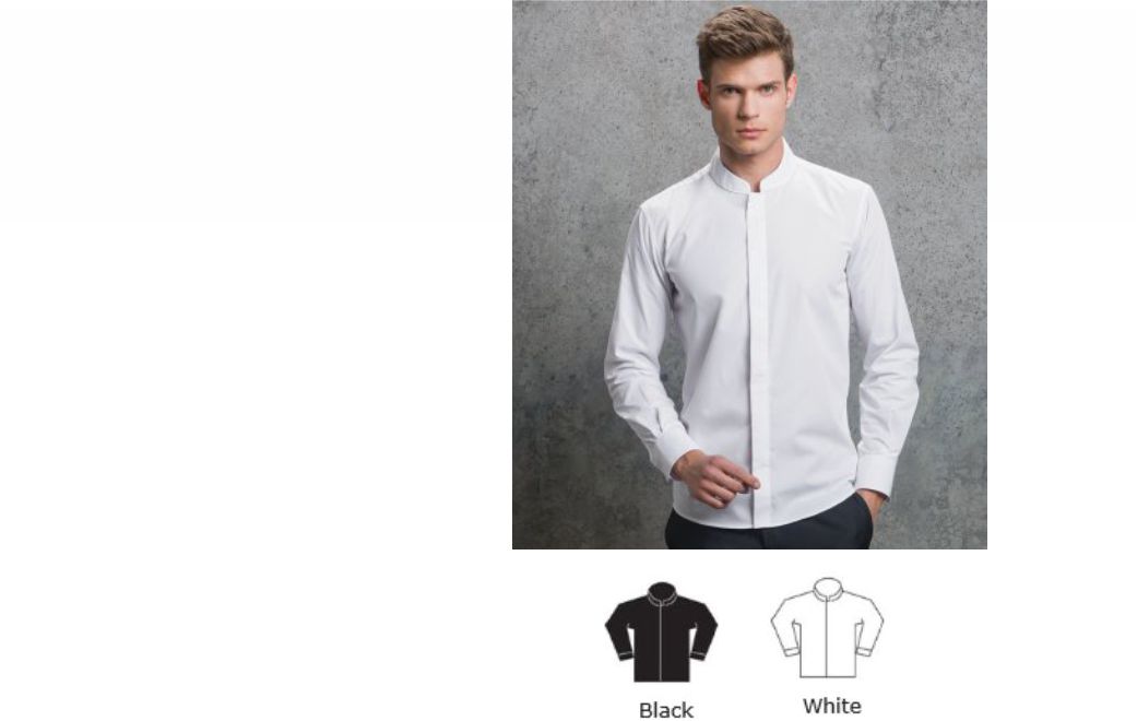 Kustom Kit KK161 Men's Mandarin Collar Fitted l/sleeve Shirt